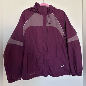 Women’s Columbia Waterproof Purple Snow Jacket with Hood Ski Jacket GUC Sz XL